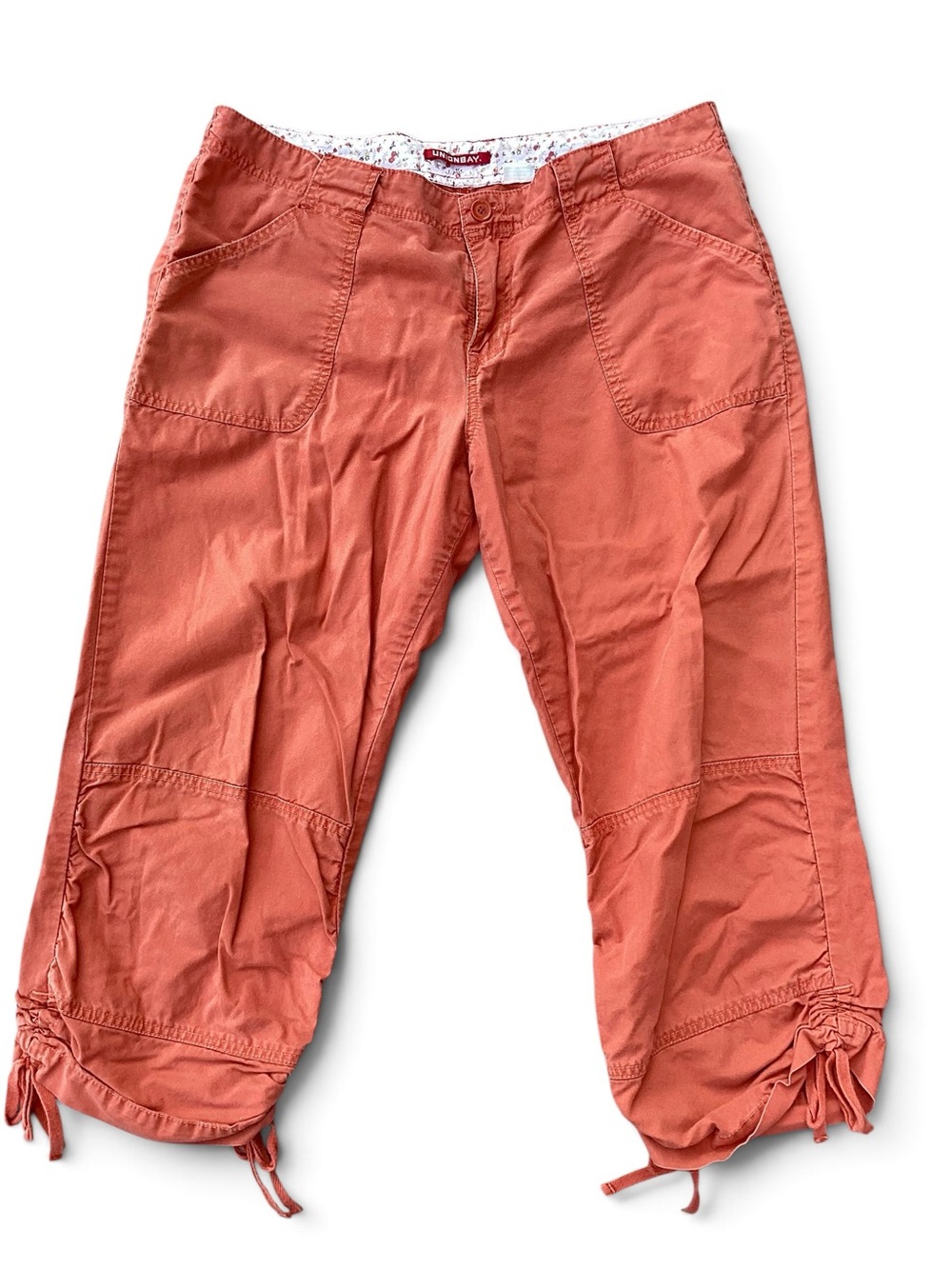 Union Bay Coral Capri Pants 13 100% Cotton Drawstring Hem